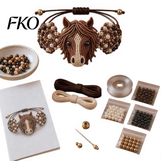 Beading Tools DIY Beaded Bracelet Making Kit, Kit with Colorful Set Beads And Animal Charms, Handmade Jewelry Craft for Adults