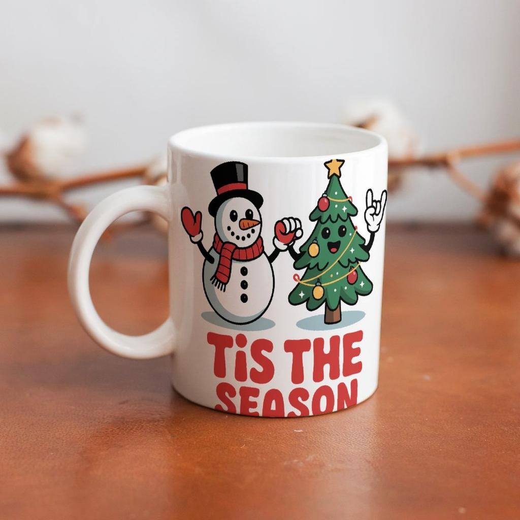 11oz White Ceramic Mug with Dual-Side Printing and Smooth Glossy Grip, Perfect for Coffee, Tea and Everyday Warm Drinks