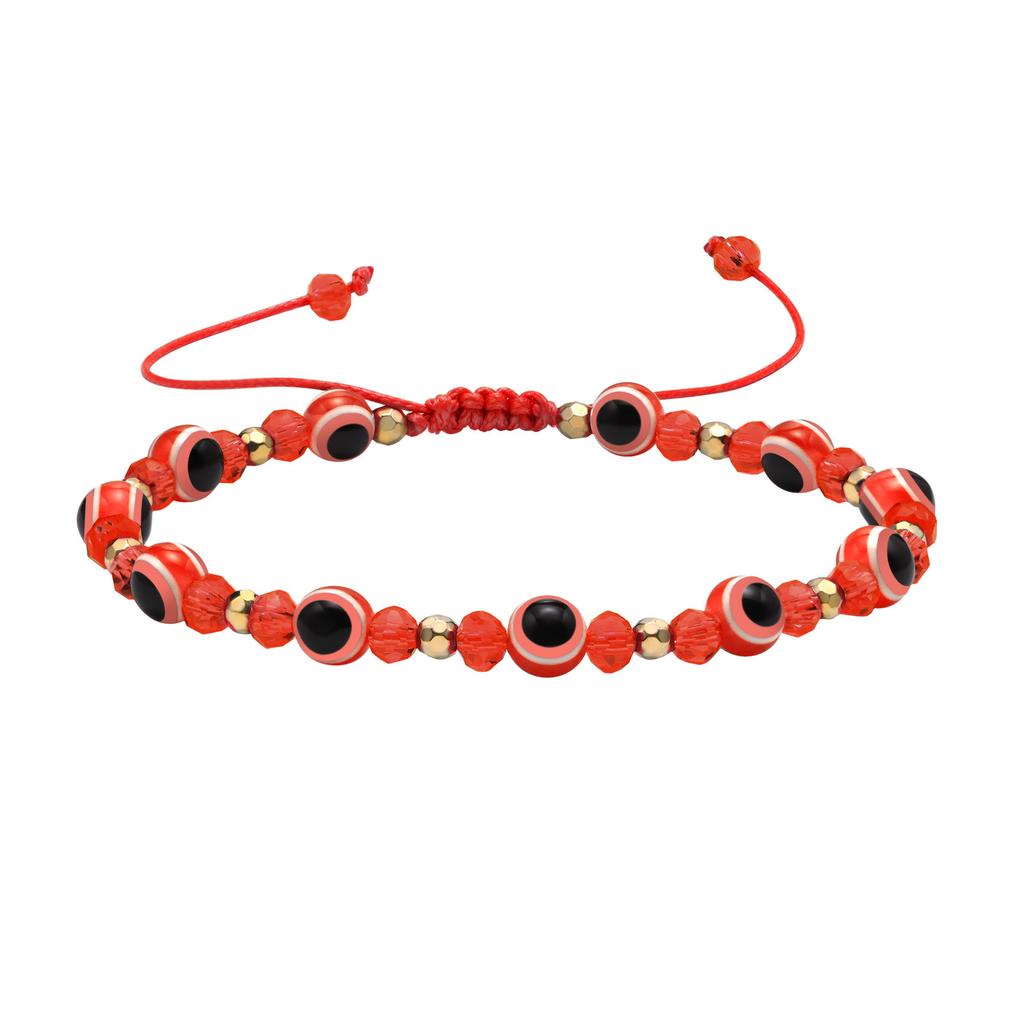 Color Crystal Beads Devil'S Eye Braided Bracelet Women'S Versatile Fashion Jewelry Br-1275