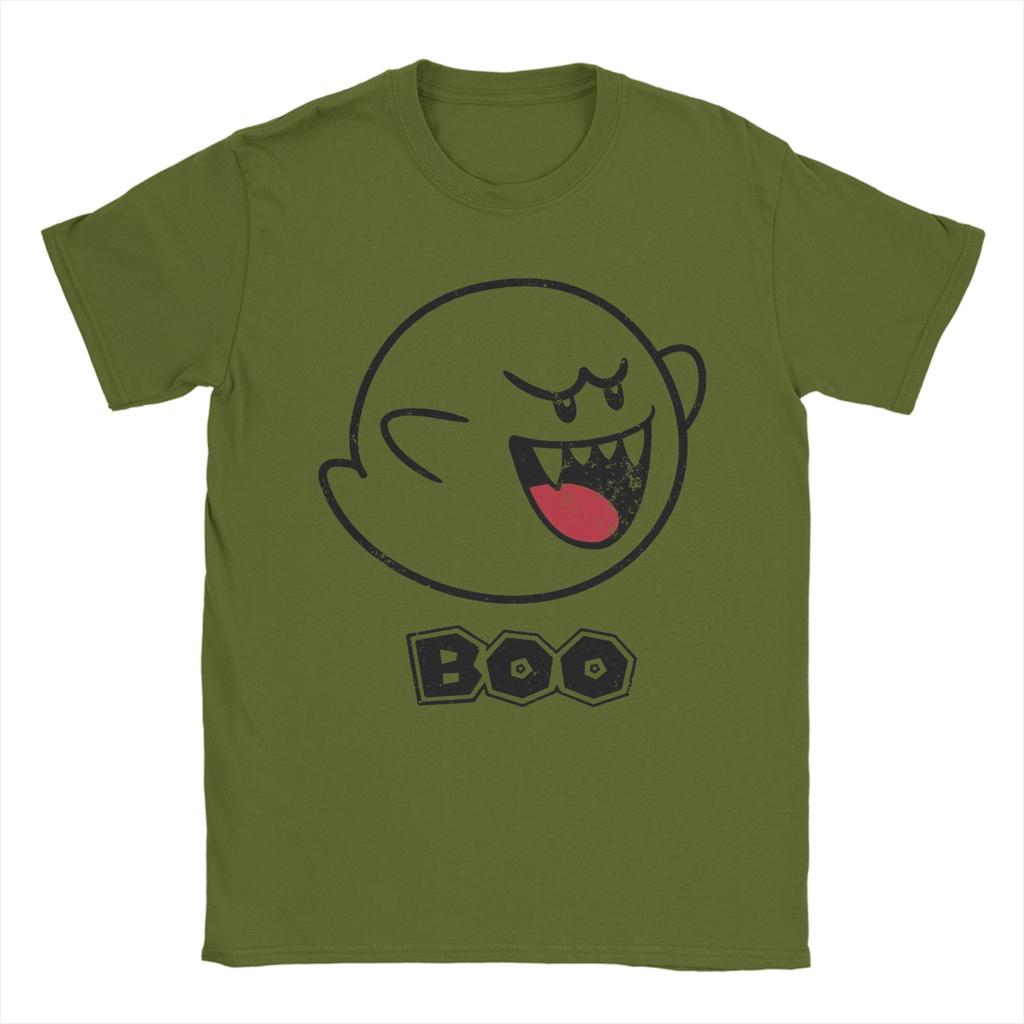 Funny Boo Ghost Marios TShirts Men Round Collar Pure Cotton T Shirt Short Sleeve Tee Shirt Gift Idea Clothes