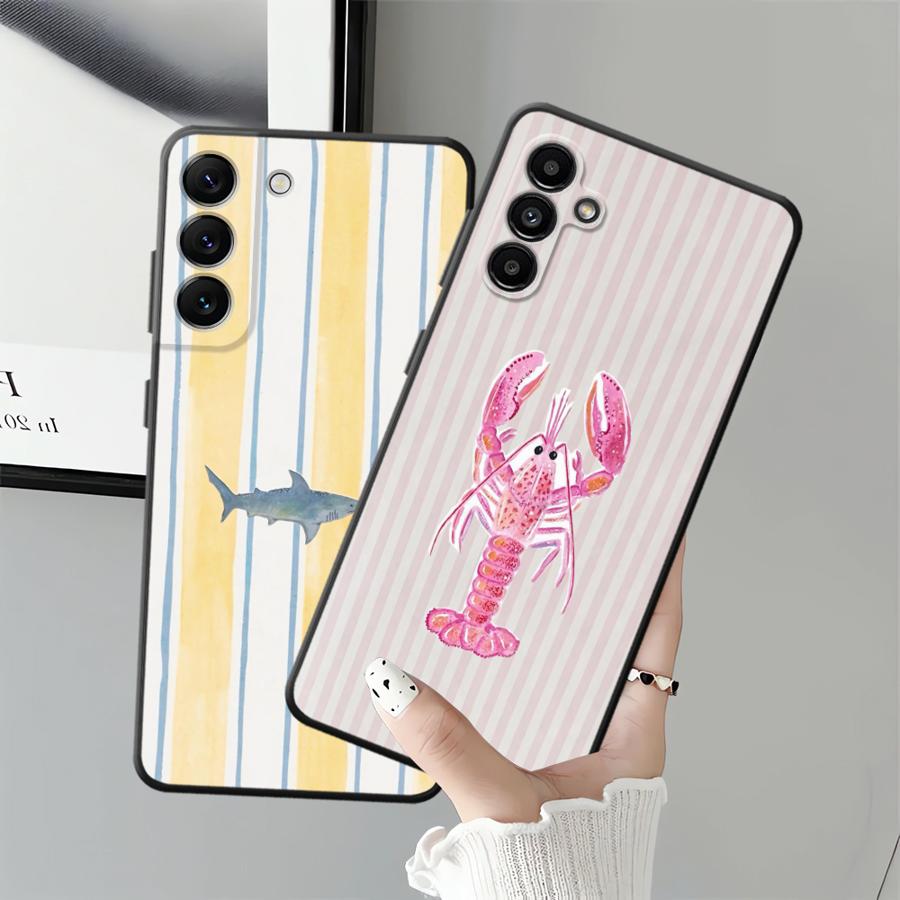 Marine Animals Soft Back Phone Cover Case for Samsung Galaxy A14 A15 A51 A52 A33 A34 A24 A31 A54 A71 A12 A13 A35 A41 A22 A23 A16