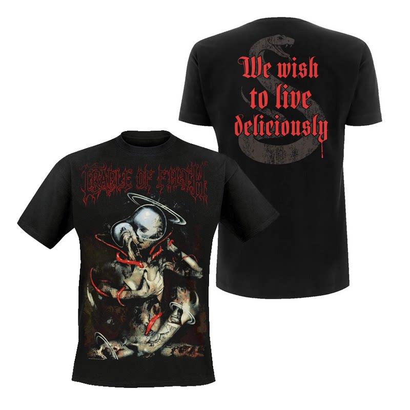 Retro Cradle of Filth Band's Extreme Gothic Black Metal Rock Dark American Short-sleeved T-shirt