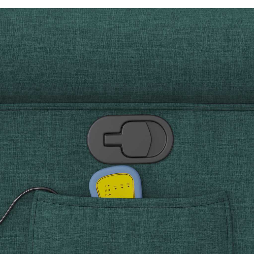 Massage Recliner with Rising Assistance Dark Green Fabric