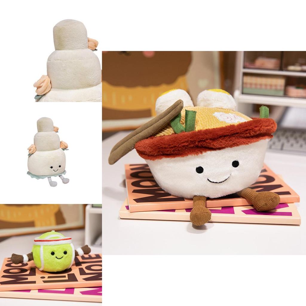 Giocattolo di Peluche Unico 12cm Divertente Forma di Noodle Ramen Design Realistico e Creativo