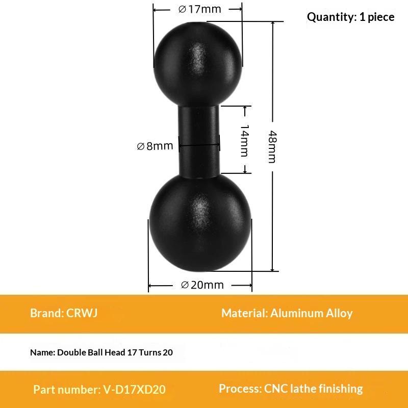 Aluminum 15Mm/17Mm/19Mm/20Mm/25Mm Ball Head Adapter To M6 1/4 Bolt For Motorcycle Phone Holder Car Bracket Camera Stand