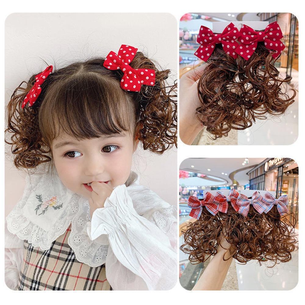 Hair Extension Party Girls Bowknot Hairclip Children's Bow Wig Baby Wig Hairpin Hair Accessories