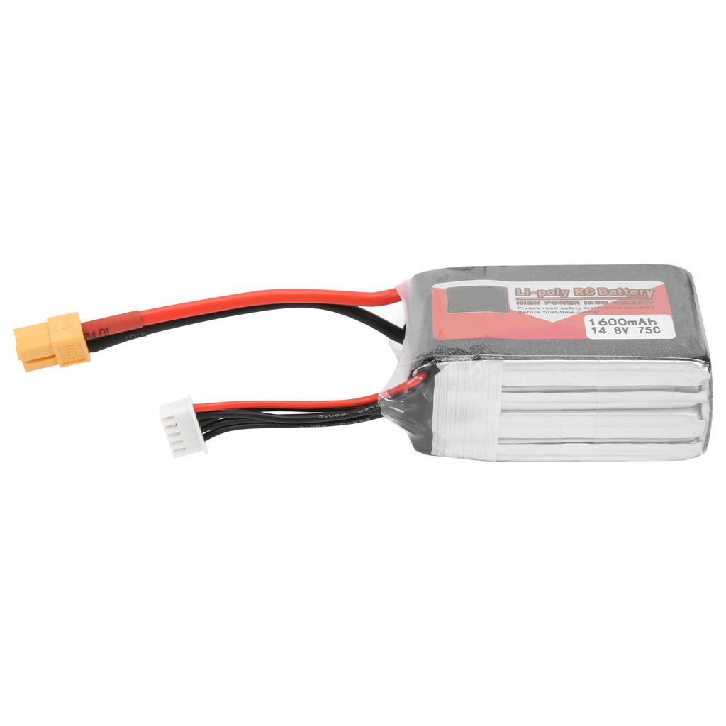 14.8V 4S 1600mAh 75C XT60 Plug RC Car Boat LiPO Battery for FPV Drone Helicopter Batteries