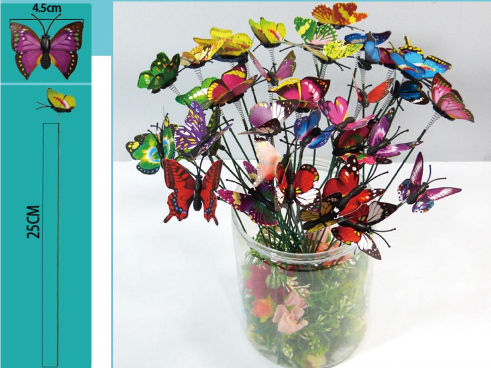 50/100Pcs Colorful Simulation Butterfly Flowerpot Decoration Gardening Ornament Plant Home Decor