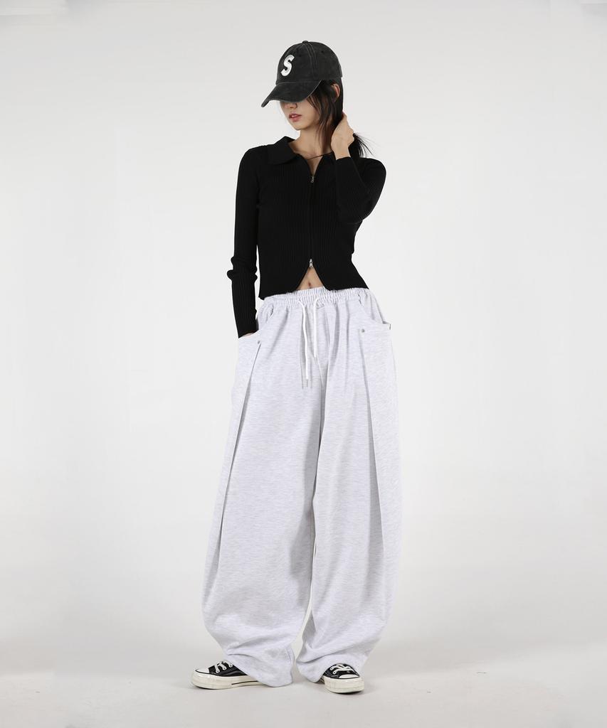 UMM Women'S Side Rivet Balloon String Pants 3 Colors