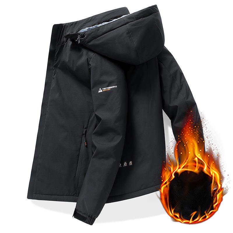 New Handsome Jacket Men's Winter Velvet Thickened Windproof Jacket Youth