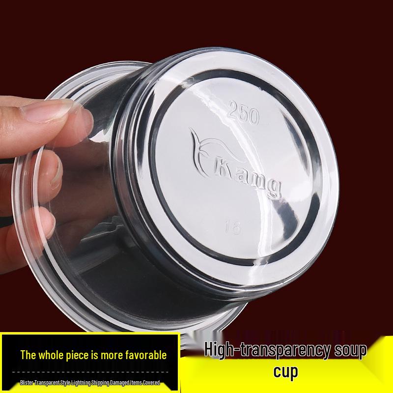 Einweg-Doppelwand-Milchgelee-Becher mit Deckel - Transparenter Kunststoff für Pudding, Gelee oder Suppe