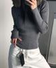 CHICKS Slim Fit Ribbed Round Knit Melange