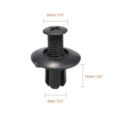 Car Expansion Screw Buckle Bumper Clips 8mm Plastic Auto Trunk Buckle Fender Expansion Clip Fender Rivets Hole Fastener Retainer