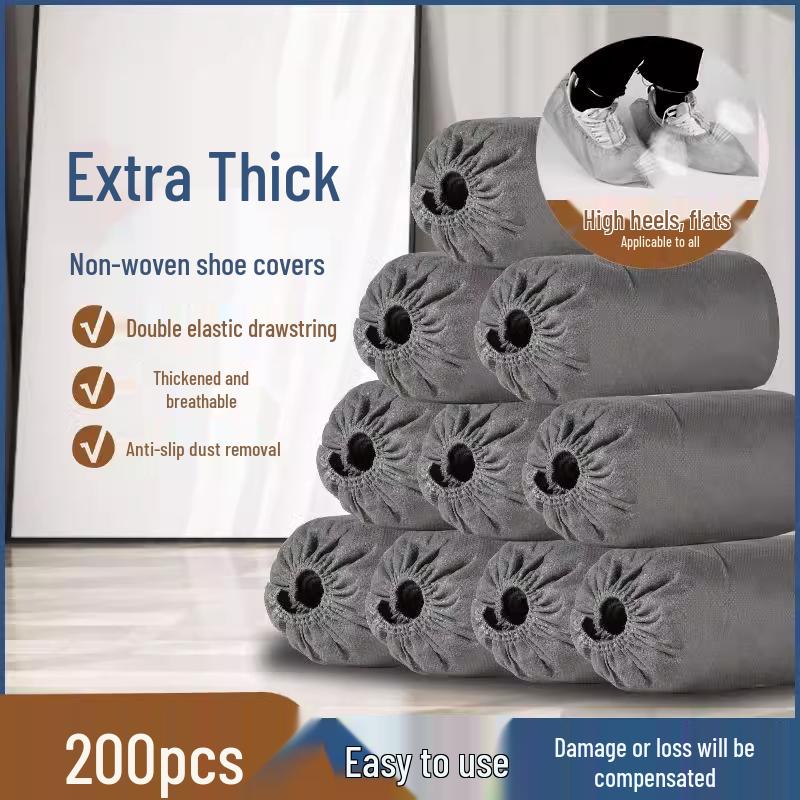 Disposable Non-Slip Indoor Overshoes for Adults and Children - Thickened, Anti-Static, Wear-Resistant, Non-Woven Foot Covers for Guests