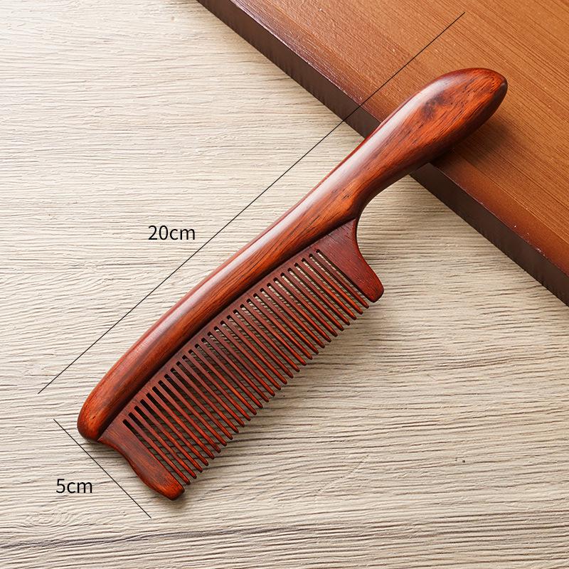 

Гравированная расческа из красного сандалового дерева и палисандра с кисточкой - Ручная массажная расческа для дома или свадебный подарок