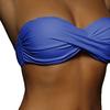 2 Pcs/Set Summer Bikini Solid Color Push Up Strapless Simple Women Swimsuit for Beach