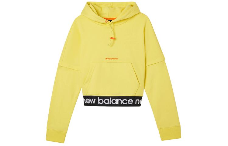 New Balance Sweatshirts Unisex Yellow Hooded Moderate Regular AWT03362-YL S