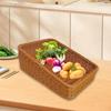Imitation Rattan Woven Fruit Basket Organizer Display Multipurpose Food Serving Tray for