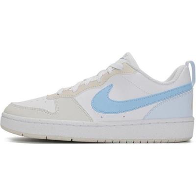 Court Borough Anti Slip Wear Resistant Low Top Kids' Skateboarding Shoes White Blue Sneakers IB4701-141