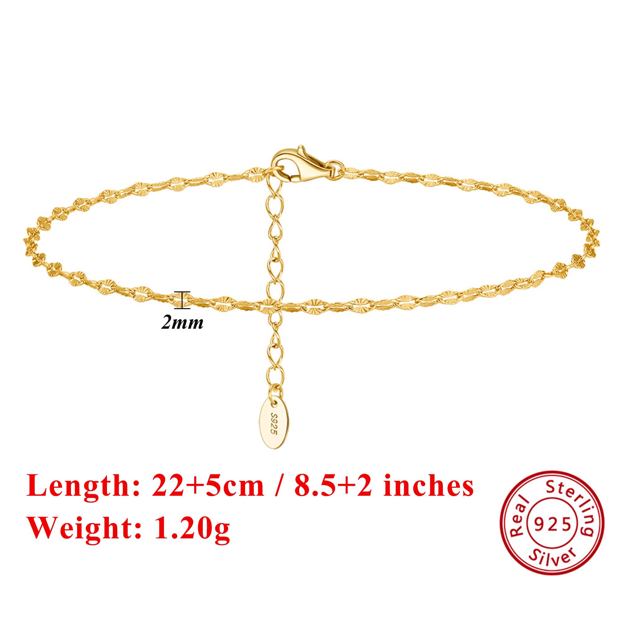 

Effie Queen 925 Sterling Silver Adjustable Anklet with Elegant Butterfly Charm, Perfect for Women Love Bohemian and Beach SA40