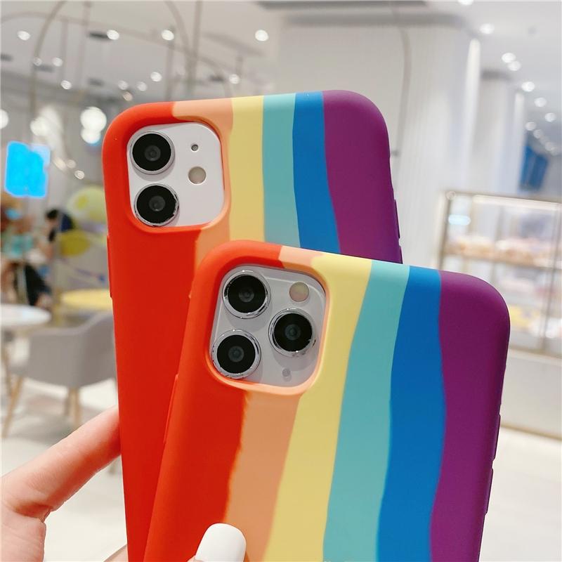 Pouzdro na telefon Rainbow Stripe pro Apple iPhone 14 13 12 Pro Max 11 6s 7 8 Plus XS MAX XR Mini 12pro silikonový kryt