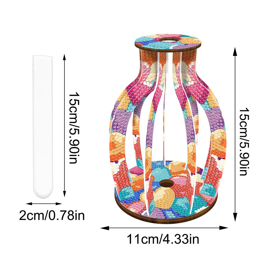 Holz Schönes Muster Diamant Mosaik Strass Vase Diamant Malerei Tischvase Ornamente Set für Anfänger