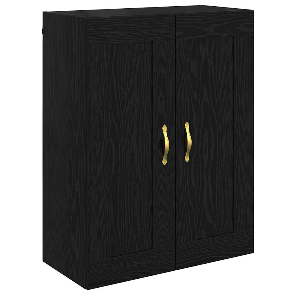 Wall Mounted Cabinet Black Oak Effect 69.5 x 34 x 90 cm