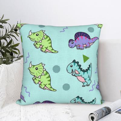 Pillow Cover Geometric Dinosaur Friends Novelty Pillow Case For Living Room Bed Chair Pillowcases