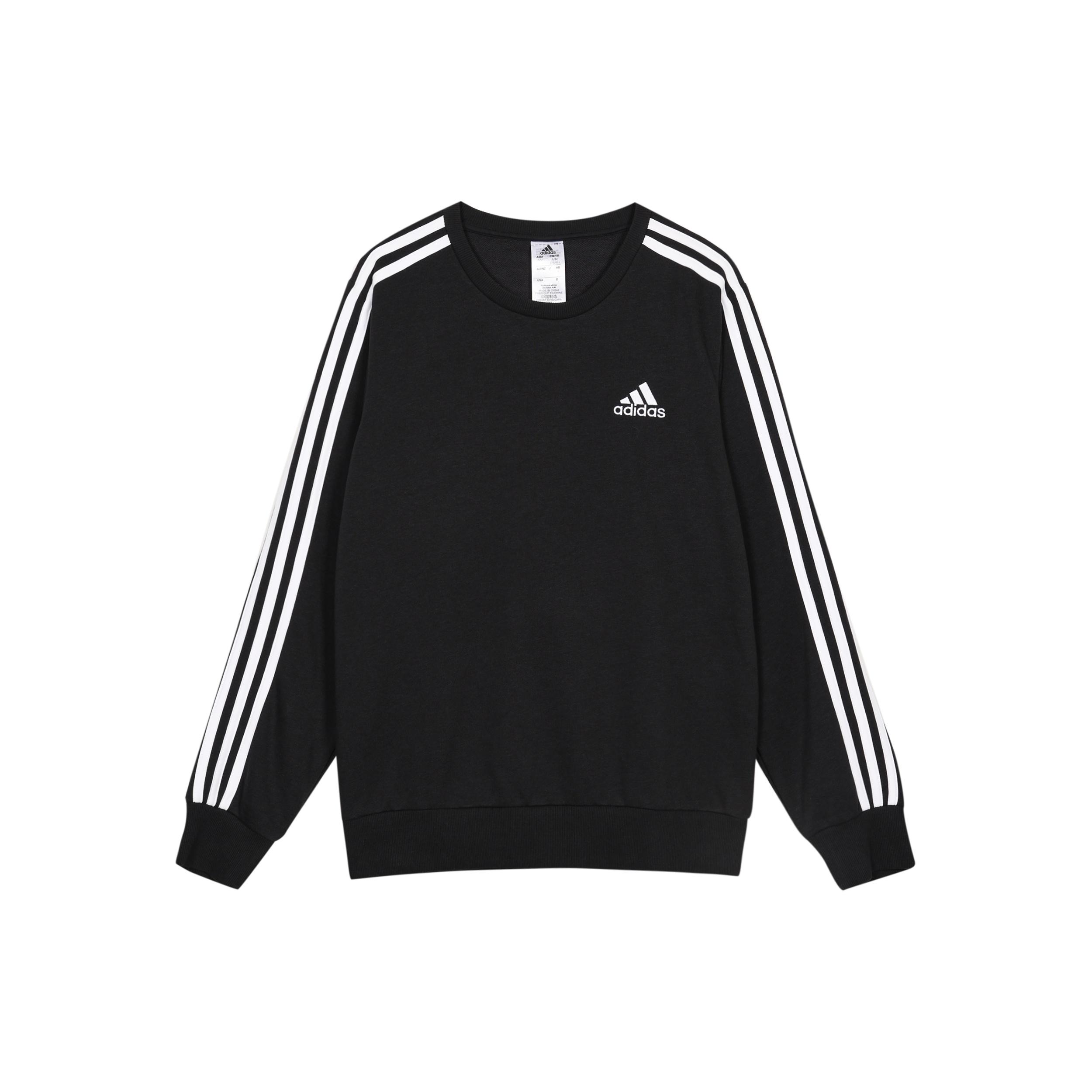 adidas Sports Round Neck Loose Long Sleeves Pullover Black Men s GK9078 M
