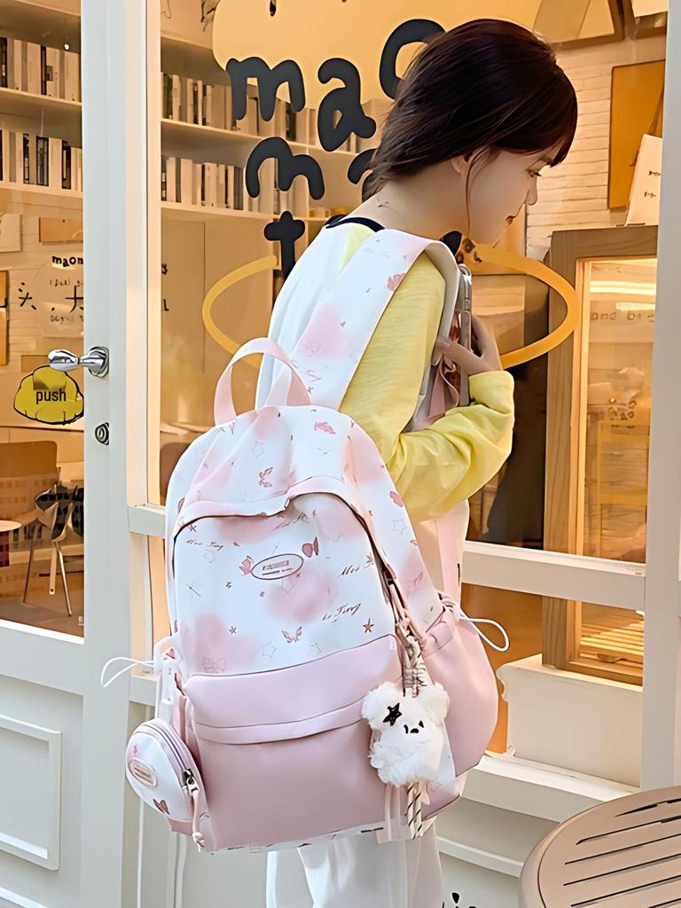 2025 Bow Print Large Capacity Backpack for Primary School Girls