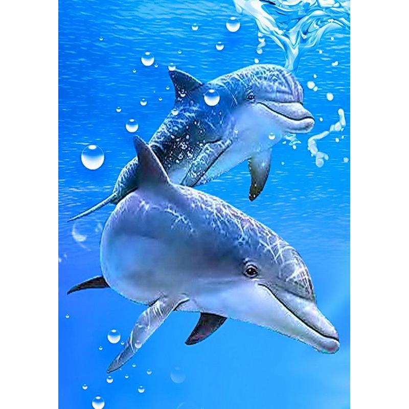 DIY 5D Diamond Painting Dolphin Full Square Drill Animal Diamond Embroidery Pictures of Rhinestones Mosaic Home Decor Art Gift