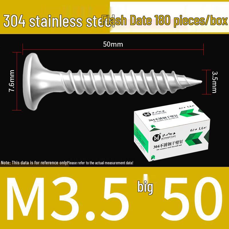 304 Stainless Steel Phillips Countersunk Self-Tapping Drywall Screws for Woodworking & Gypsum Board, M3.5