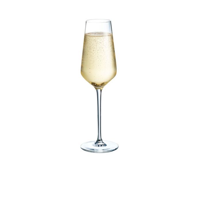 6 flûtes à champagne 21cl ultime - cristal d'arques - verre ultra transparent moderne
