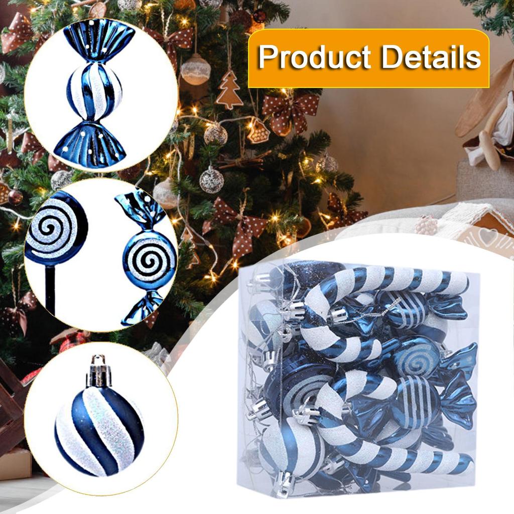 18Pcs Christmas Ball Ornaments Vivid Party Supplies Creative Xmas Decor for Anniversary Outdoor Birthday Celebration Holiday