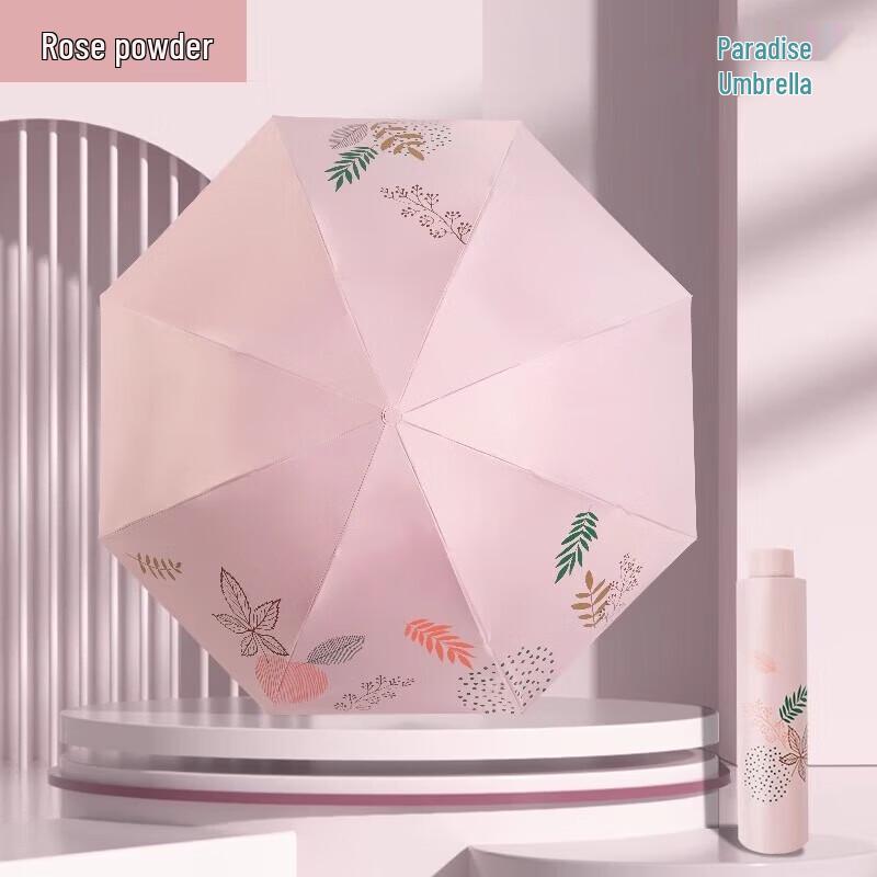 Paradise Manual Folding Black Vinyl UV Umbrella