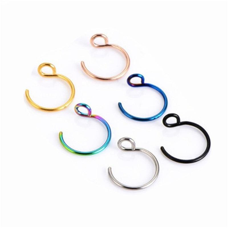 U Shaped Fake Nose Ring Hoop Septum Rings Stainless Steel Nose Piercing Fake Piercing Pircing Labret Garment Accessories