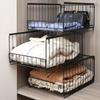 Organizador de Armario Armario de Ropa Cesta de Almacenamiento Alambre de Hierro Estante Apilable para Armario Percheros para Ropa Calcetines Ropa Interior