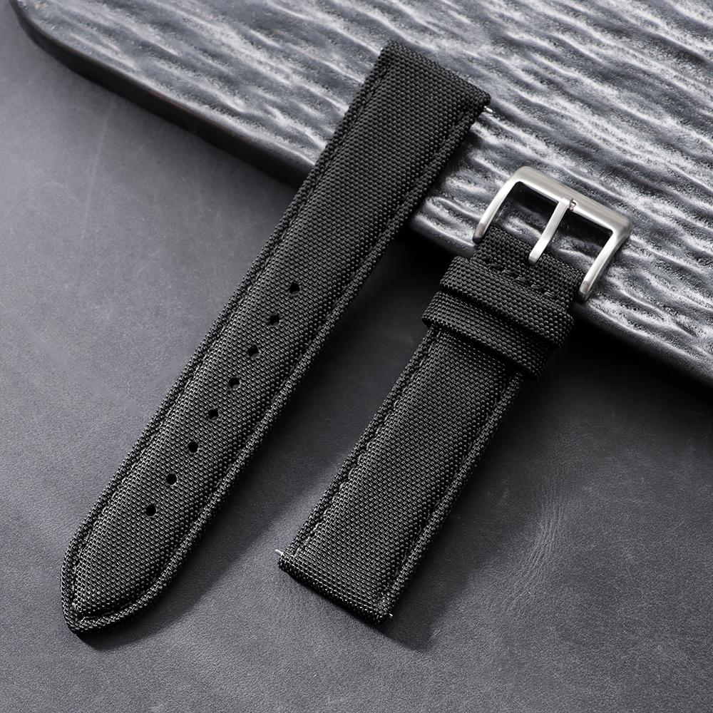 Wristband 20mm 22mm Sailcloth Watch Band Two-Sided Nylon Strap for Seiko for Omega Quick Release Army Sport Nylon Bracelet
