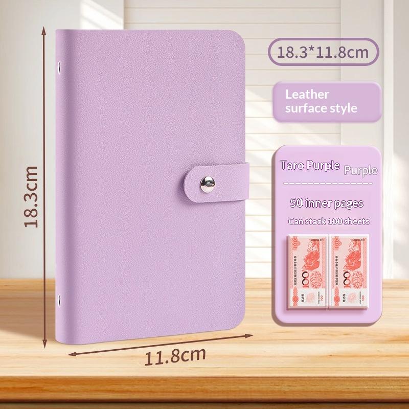 Pu Leather Photo Money Card Holder With 50 Inner Pages Snap Closure For Storing Photocards Business Cards Tickets Paper Money