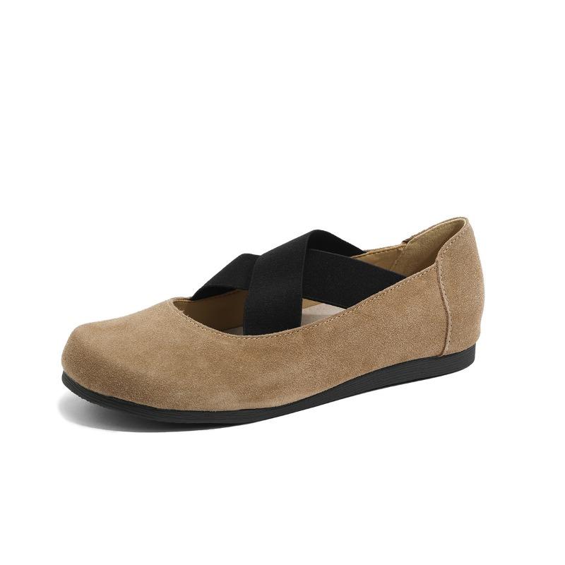 Barley-style leather single shoes for women with increased senior sense of shallow mouth women's shoes retro round head Mary Jane shoes Devotion