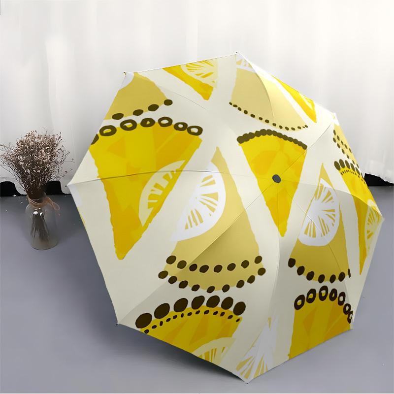 1pz Modello a Fetta di Limone Apertura Automatica, Robusto Telaio in Ferro, Design Pieghevole Compatto, Ombrello Portatile per Tutte le Stagioni per Donne e Uomini, Ombrello da Esterno
