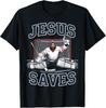 Jesus Räddar Hockeyspelare Lag Gud Ishockeyälskare Ishockey T-shirt