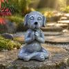 Cadeau Unique pour Animaux de Compagnie pour Amoureux de Jardin, Ornement Figurine d'Animal de Méditation, Statue Zen en Résine, Sculpture Décorative Assise Anti-Stress Extérieur