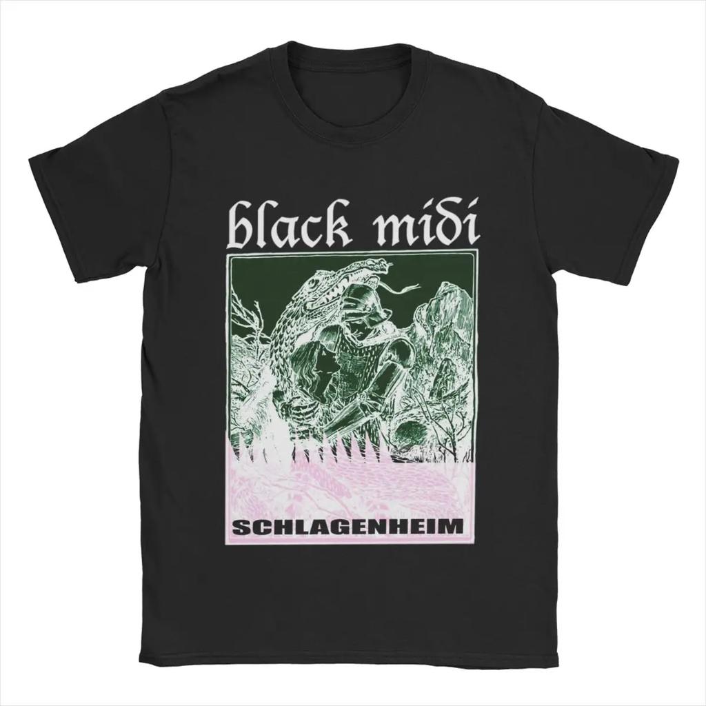 Men's T-Shirts Black Midi Schlagenheim Novelty 100% Cotton Tees Short Sleeve T Shirt Round Neck Tops Gift