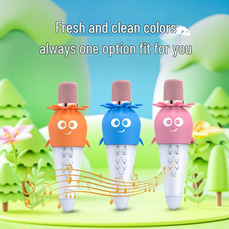 Kids Bluetooth Karaoke Microphone Speaker - Cute Pet Design for Home Entertainment