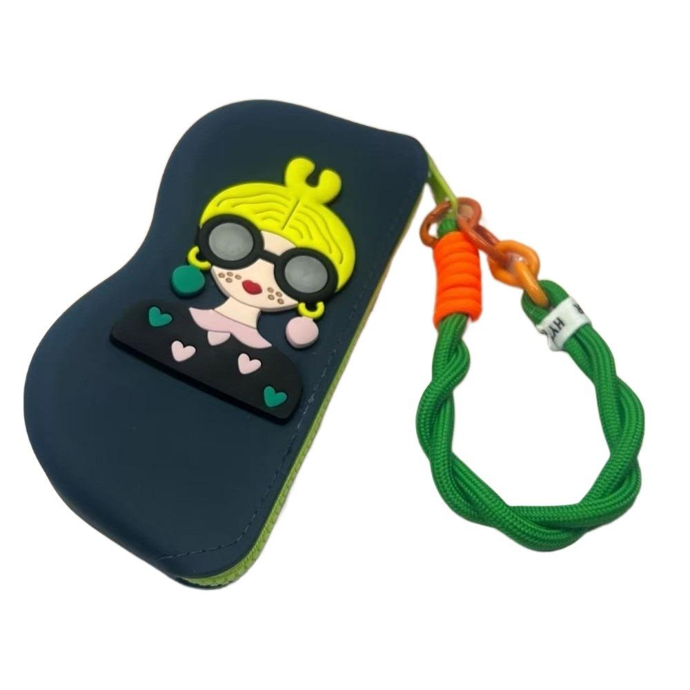 

Dustproof Silicone Eyeglasses Case Waterproof Sunglasses Storage Clip Silicone Glasses Bag Male зелений