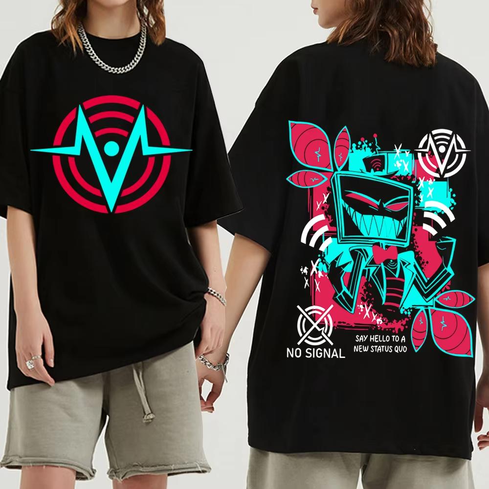2026 Anime Hazbin-el Alastor Angel Dust Vox Adam Lucifer T-shirt Harajuku Short Sleeve O-neck C