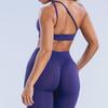Seamless High Elastic Matte Nylon Asymmetrical Backless Yoga Sports Bra