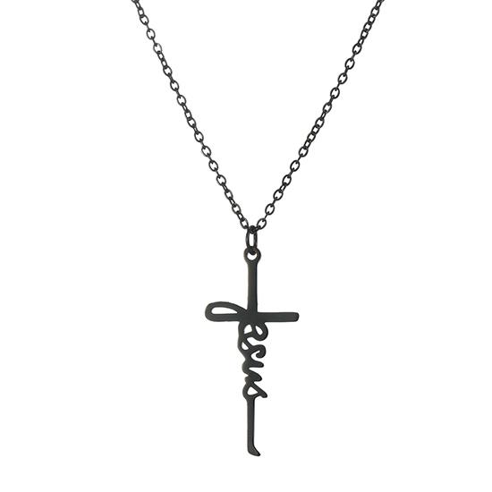 Cazador Jesus Kreuz Hohl Anhänger Halsketten für Damen Herren Christliches Choker Großhandel Edelstahl Schmuck Geburtstagsgeschenke