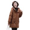 Mom's winter hooded down jacket women's age 0 medium and old women's clothing winter medium and long large size coat